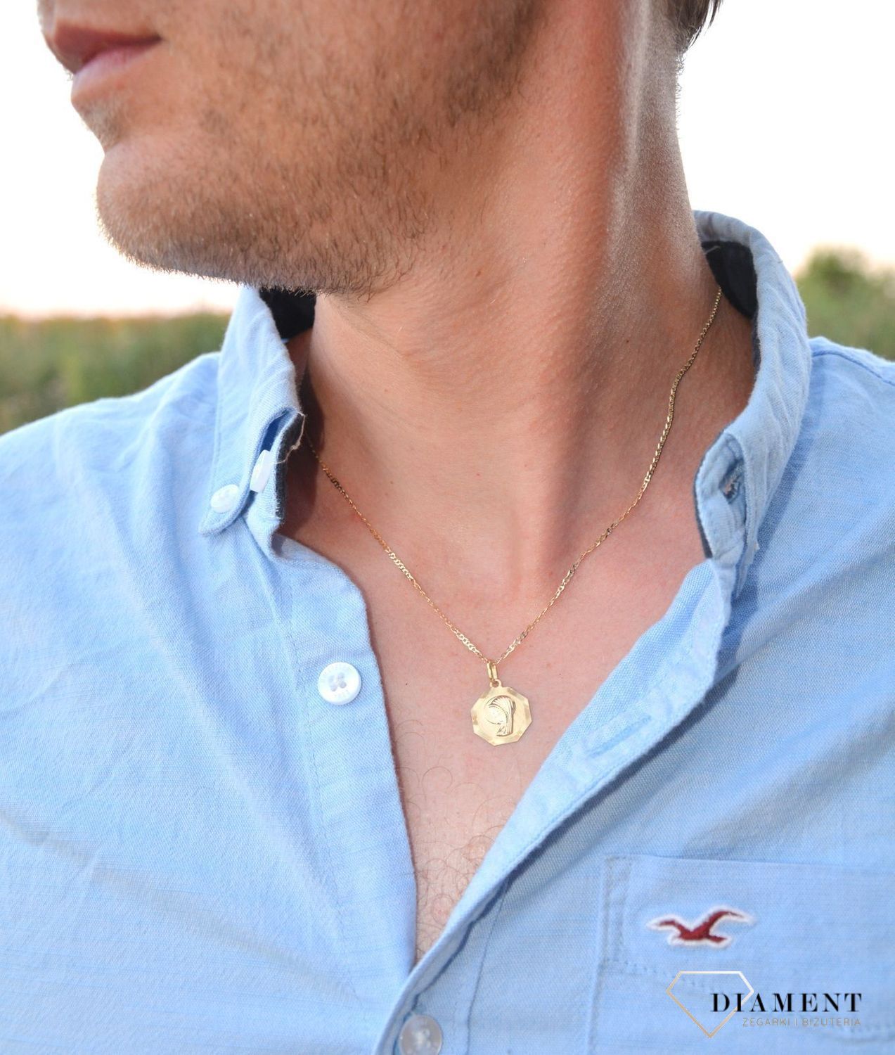 Złoty łańcuszek damski 585 marina gucci 1413-040 (1).jpg